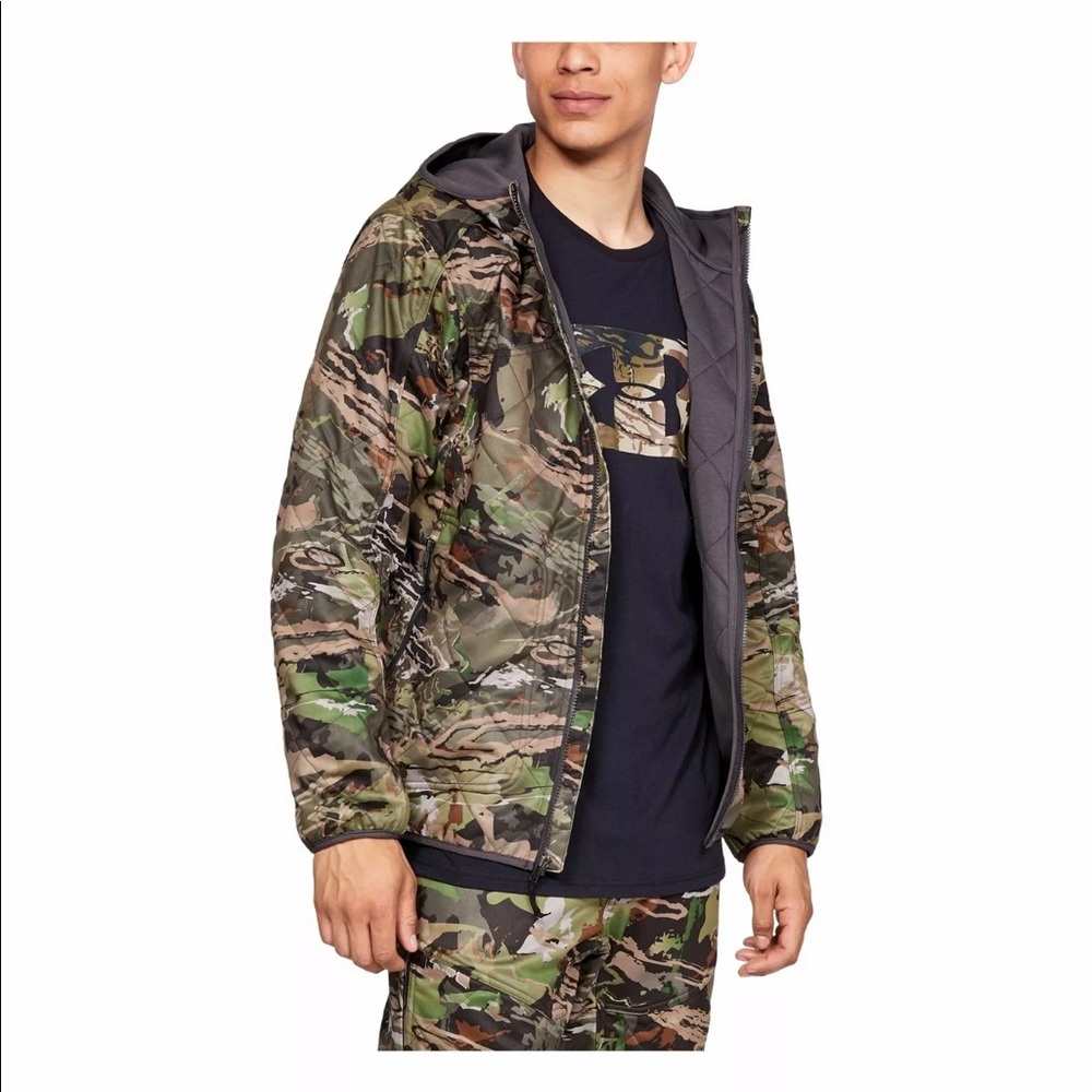 NWT Mens Under Armour Storm Brow Tine Forest Camouflage Hunting Jacket - Picture 1 of 9